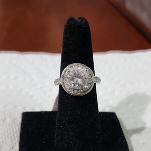 Elegant Silver Halo Ring